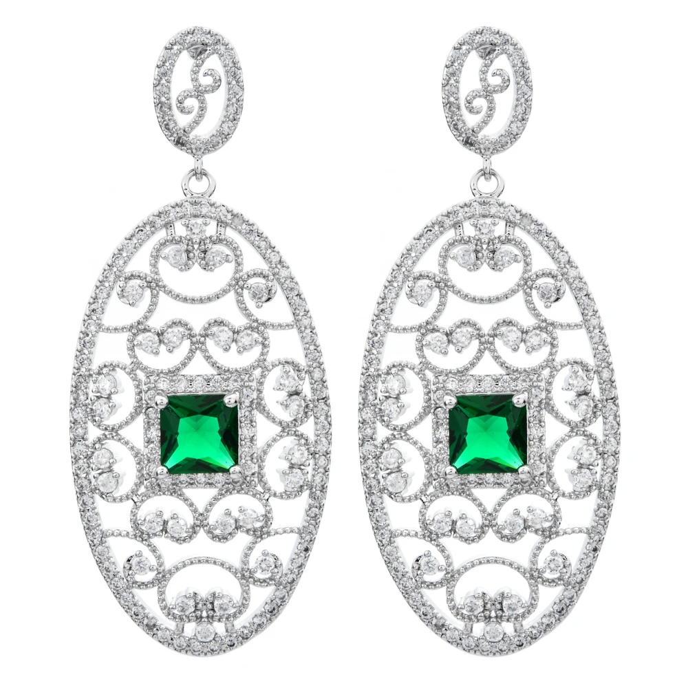 

Various colors of exaggerated zircon earrings, high-end earrings for women/girls'wedding parties ER-324