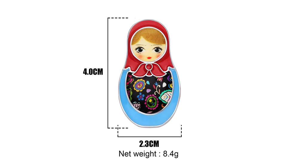 Bonsny эмалированный сплав милые русские куклы брошь Одежда украшение для шарфа Этнические украшения булавка для женщин девочек подарок для подростков сувенир