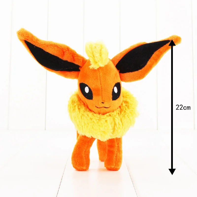 22 см 9 стиль Eevee плюшевые Umbreon Espeon Jolteon Vaporeon Flareon Glaceon Leafeon Sylveon плюшевые мягкие игрушки куклы - Цвет: Flareon