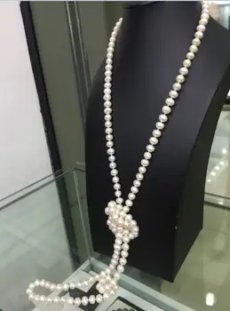 

CLASSIC 9-10mm SOUTH SEA ROUND WHITE PEARL NECKLACE 48''