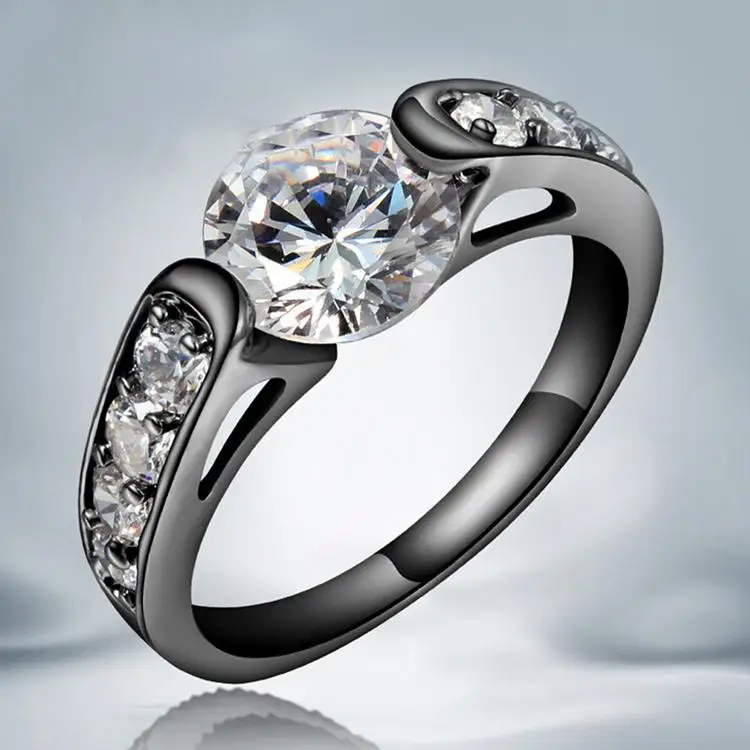 

Newly Arrival High Quality Retro Arrows Zircon Unisex Ring Black color And Gold color RING