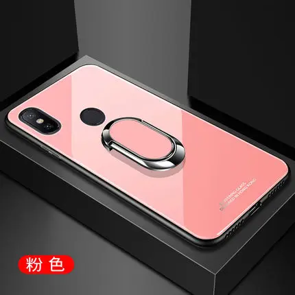 Xiaomi mi Max 3 чехол для Xiao mi Max3 задняя крышка Закаленное Стекло Силиконовый магнит автомобильный держатель Чехол Capas для mi 9 Lite 8 Max 2 3 A3 - Цвет: pink