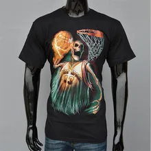 2016 Hot T Shirt Men Camiseta Joker Anime Funny 3D Death Ghost Tshirt Skull Blusa Skeleton Head Scary T-shirt Harajuku Lol