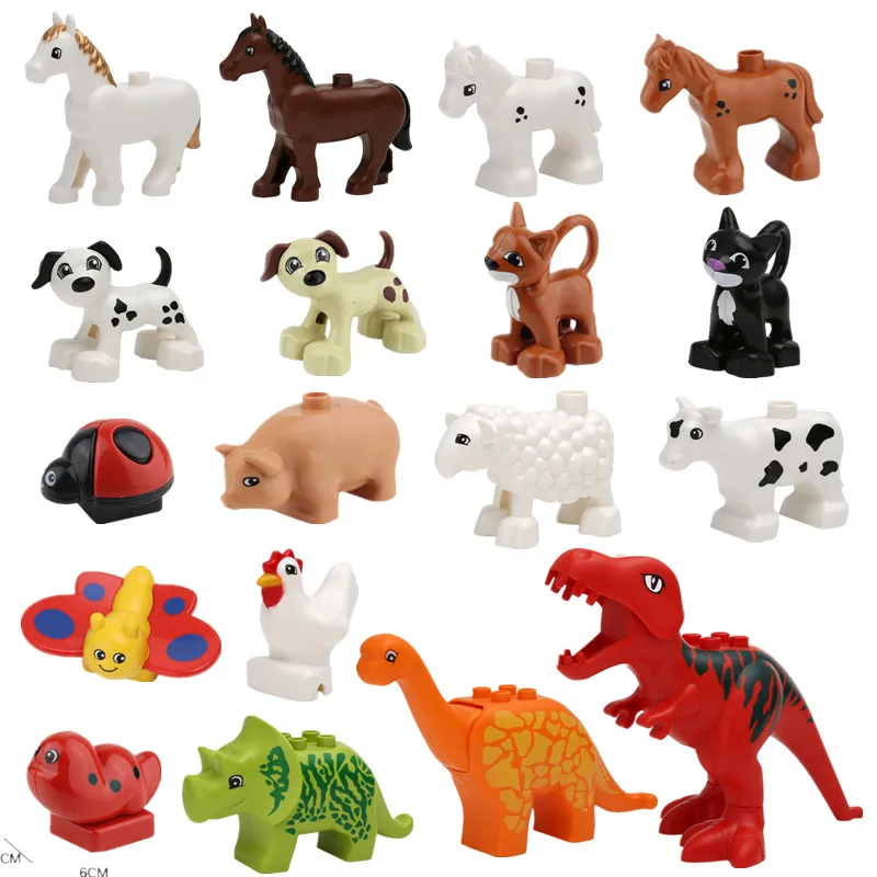 Animal Forest Farm Models Figures Dinosaur Compatible with Duple font b Toy b font DIY Building