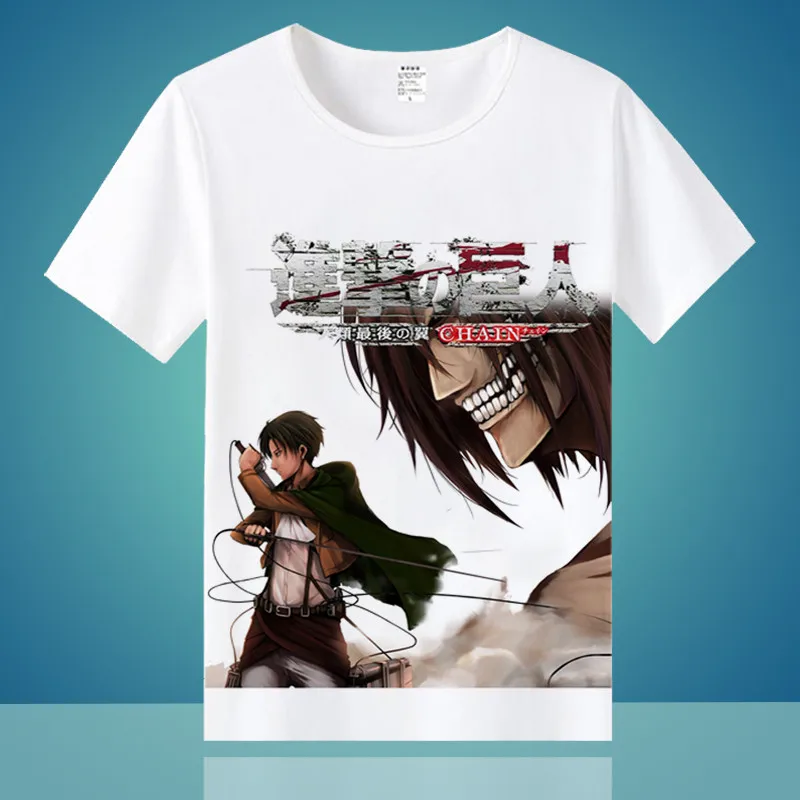 CostumeBuy футболка «атака на Титанов» Shingeki No Kyojin Mikasa Levi, маскарадные футболки, костюмы для мужчин и женщин, футболки с коротким рукавом, топы - Цвет: 14