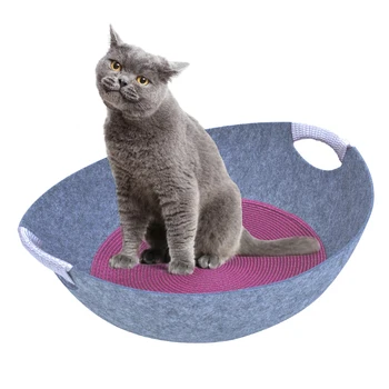 

Pet Bed Creative Felt Cat Bed Dog Sleeping Bed for Kittens Cats Dogs Pet House Nest Cat Basket with Cushion Pet Supplies