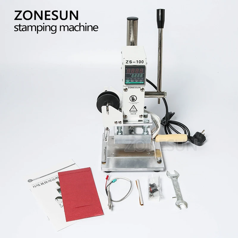 ZONESUN машина для горячего тиснения фольгой с логотипом на заказ ручная