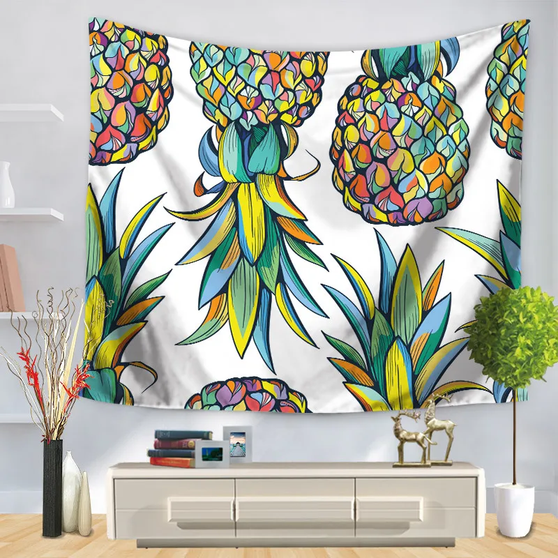 Art Pineapple Print Tapestry Home Wall Hanging Bedroom Tapestry Wall Decorative 