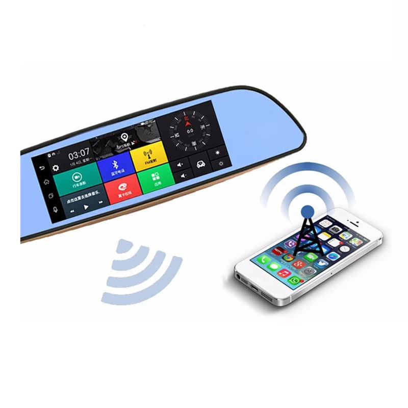 Автомобильный видеорегистратор с GPS навигацией Android 3G Wifi 7 дюймов Full HD 1080P двумя