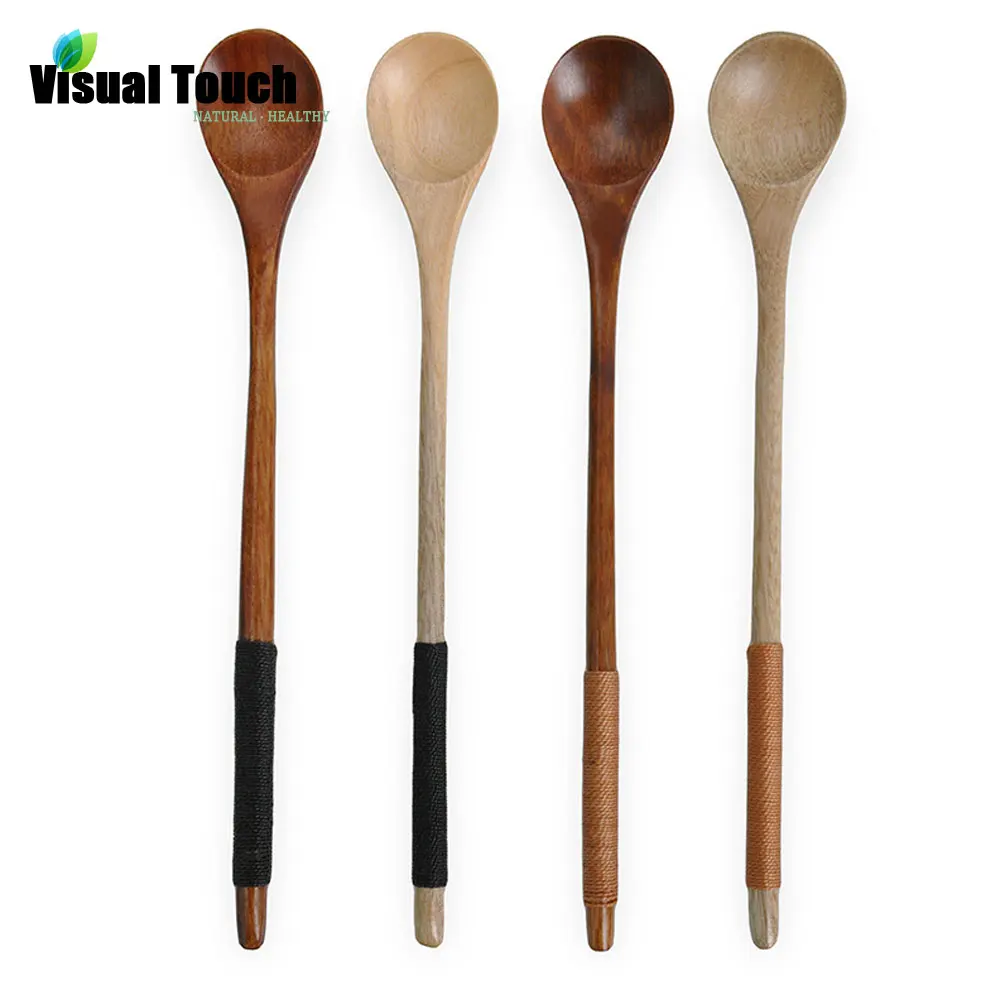 

Visual Touch Economical Wooden Spoon Chinese Natural Spoons Tableware Honey Mixing Spoon Stirrer Coffee Tea Stirring Spoon Wood