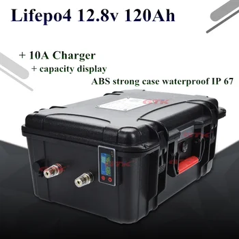 

Waterproof 12V 120AH Lifepo4 battery USB port BMS for 1000W Ship machine inverter Emergency Power Supply Tricycle + 10A Charger
