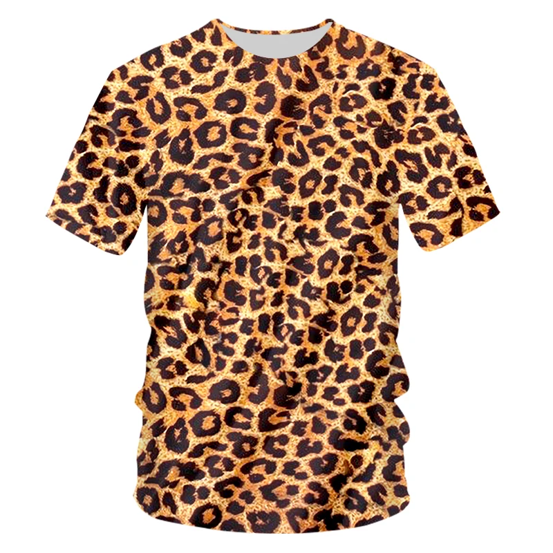 

Novelty 3D T-shirt Men Women Plus Size Leopard Printed Fashion T-Shirt Summer style Streetwear Casual Hip Hop Costume Clothing