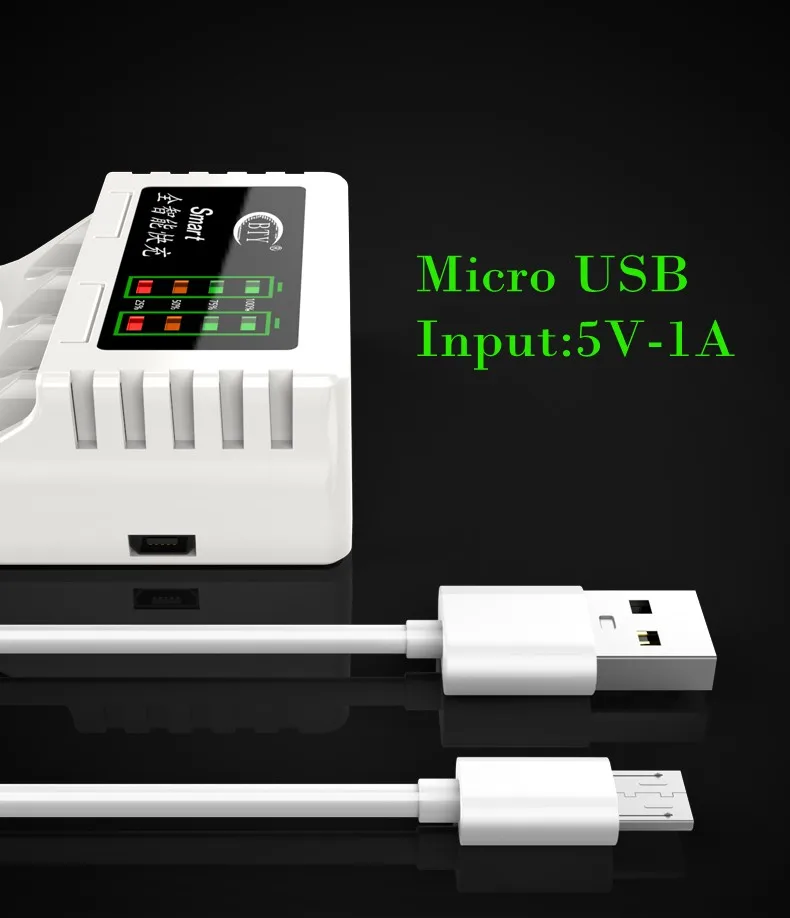 BTY-C704A3 зарядное устройство Универсальная 4 слота интеллектуальная быстрая светодиодная USB зарядка для AA AAA Ni-MH Ni-Cd перезаряжаемая батарея