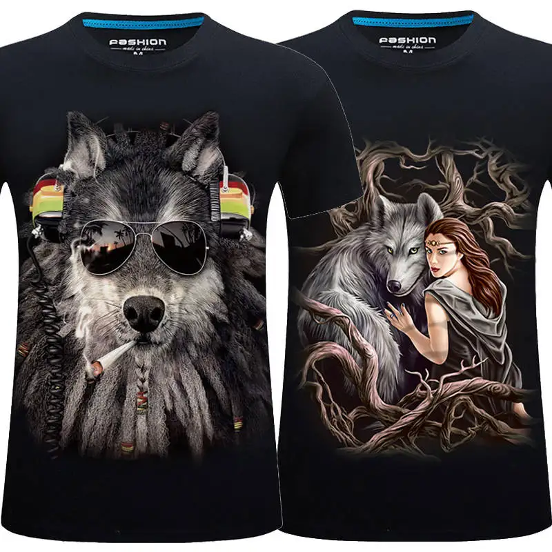Masked 3D t shirt Woman Men Dog Cigar Girl tshirt Print Peking Opera Summer Tops Casual Tees Short Sleeve Streetwear Halloween | Мужская