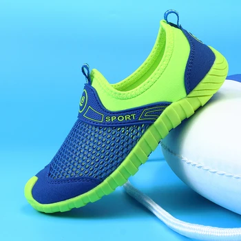 

2019 New Style Air Mesh Running Shoes for Boys Girls Outdoor Sport Shoes Kids Sneakers Breathable Slip On Trainers for Children