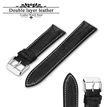 

Leather Watch Strap 20mm 22mm 24mm Watch Band Brown Black Woman Man Watchbands genuine leather Watchband Belts Clock Accesories