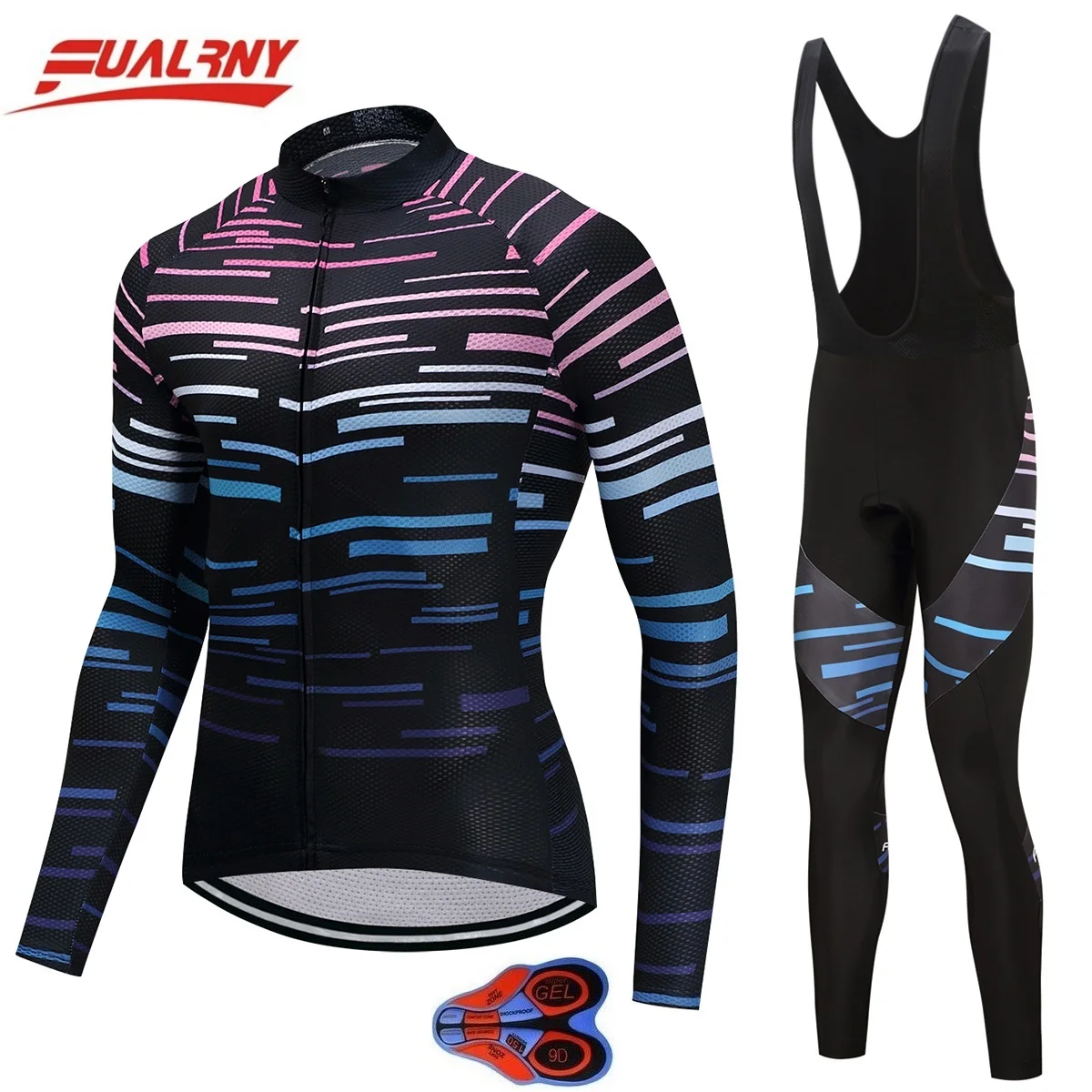 

2019 FUALRNY brand NEW 9D gel cycling jersey long sleeve men with pants cycling sets top sale mtb bike wear cycling mature Line