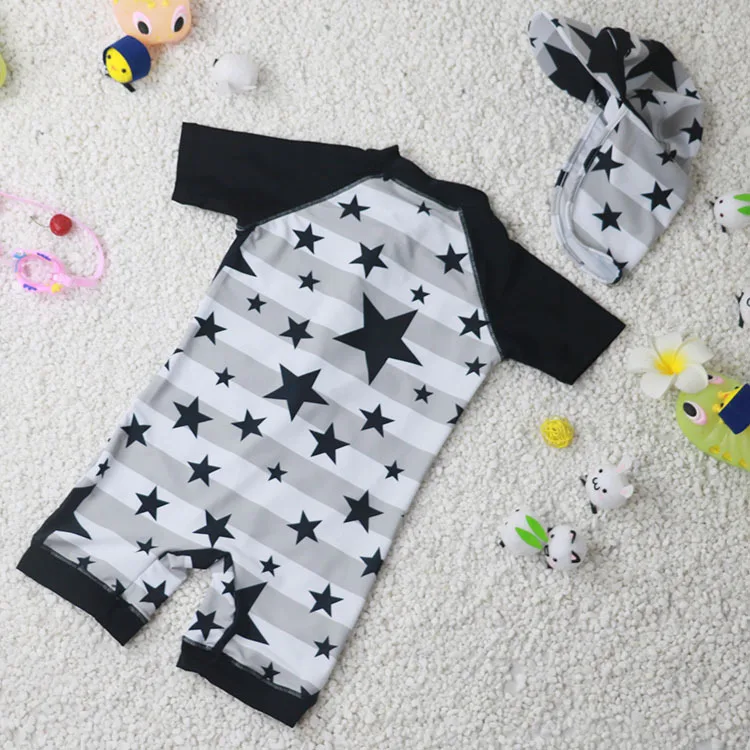 واحد-قطعة الفتيان ملابس السباحة تصفح ملابس الشاطئ الاستحمام البدلة قصيرة الأكمام الكرتون الرياضية ملابس السباحة طفل رضيع ملابس سباحة للأطف...