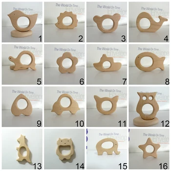 

440PCS MIX DESIGNS Handmade Natural Newborn Beech Wooden Teether Toys
