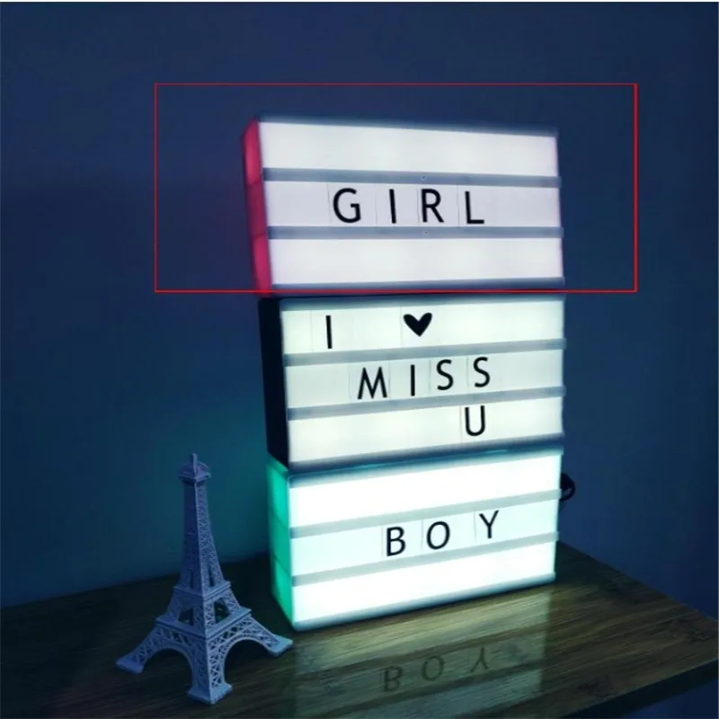 Romantic Christmas Gifts Lightbox DIY Cute Free Combination Cinematic Light Box With Letters and