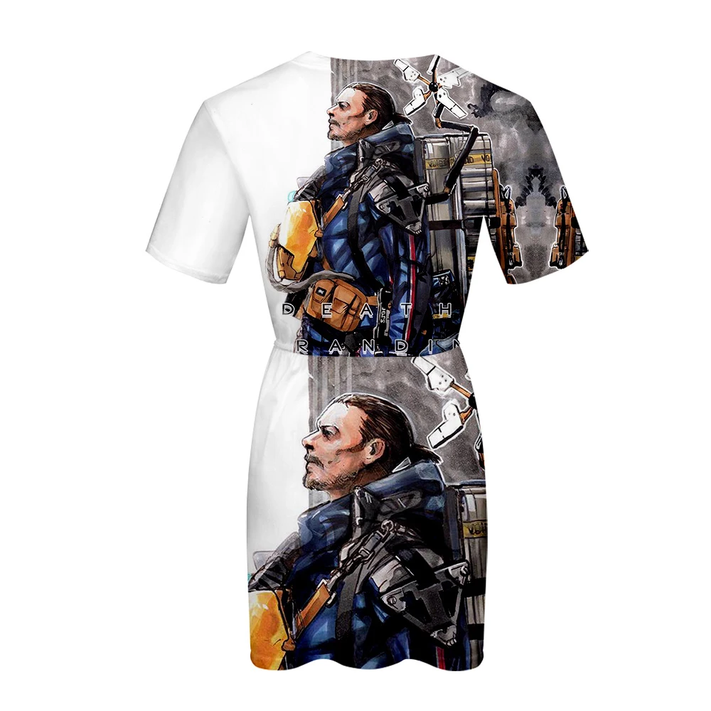 

3D Death Stranding Women Dress Summer Dress Kpop 2019 Hot Comfortable Pajamas Harajuku White Dress Sexy Cloth Plus Size Dress