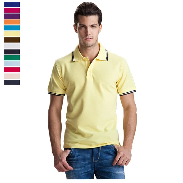 High quality cotton polo shirt solid color business and casual men polo
