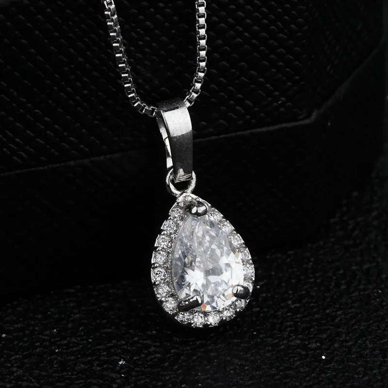 water drop crystal engagement necklace (5)