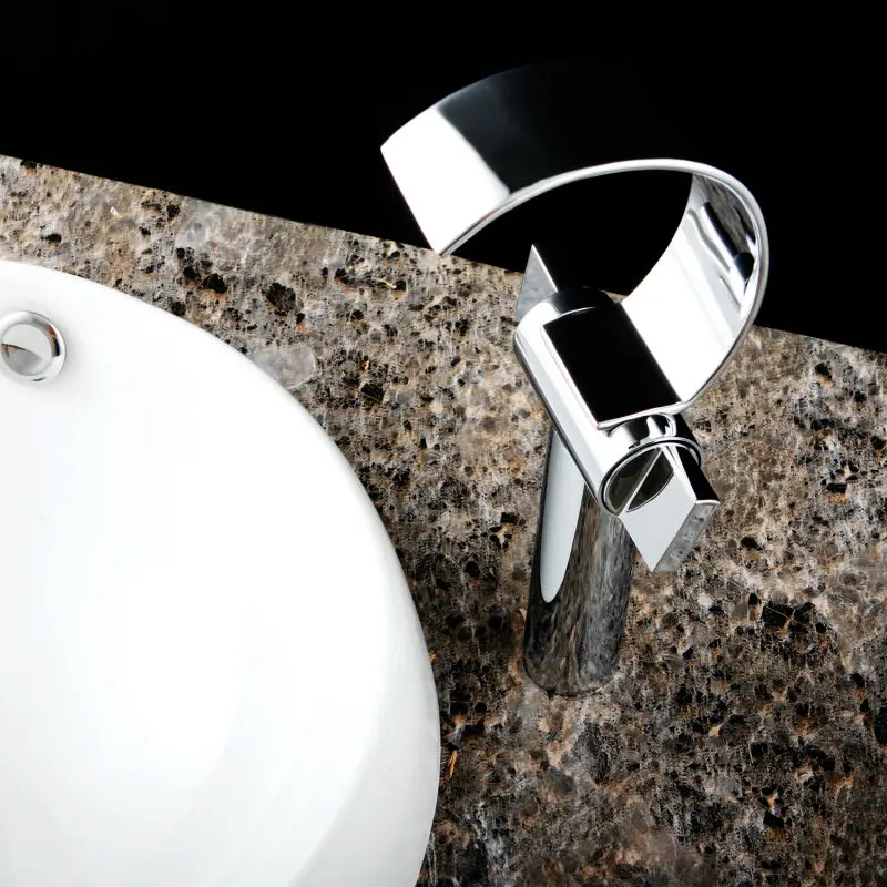 Кран для раковины хромированный латунный с водопадом кран HG 1224|wash basin tap|basin tapsink