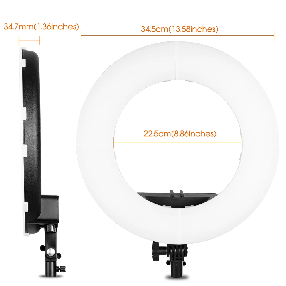 TRAVOR RL-12A 384 светодиодный 45 Вт светодиодный кольцевой светильник с регулируемой яркостью, кольцевой светильник 3200 K-5500 K, кольцевой светильник для фотосъемки, лампа для макияжа, 2 м, светильник-подставка