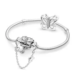 

2019 spring NEW 925 Sterling Silver Decorative Butterfly Bracelet Set Bracelet Fit Women Pandora Bracelet DIY Jewelry