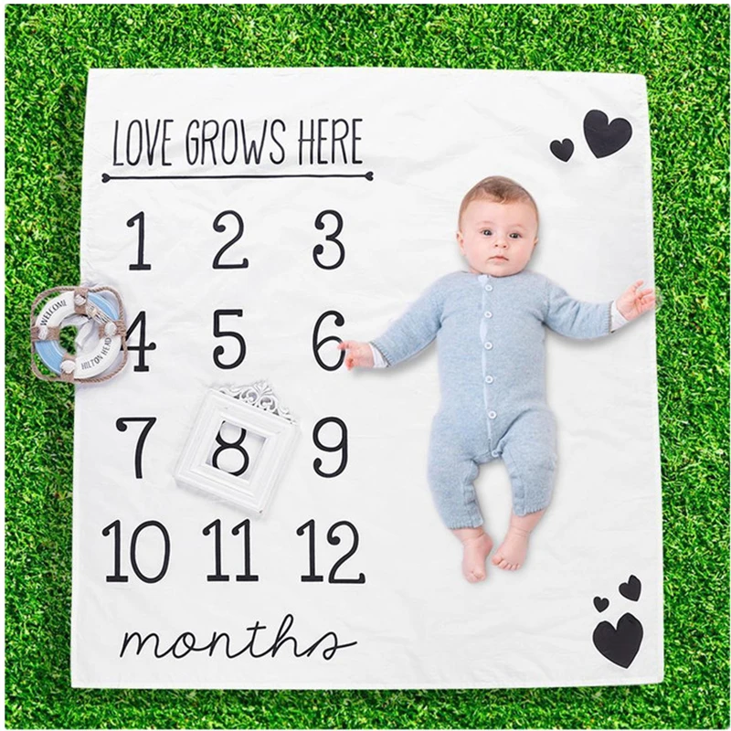 Cute Multi-Function Baby Play Mats Infant Portray Blanket Bed Room Wall Decor  Background Blankets Baby Milestone Photo Props