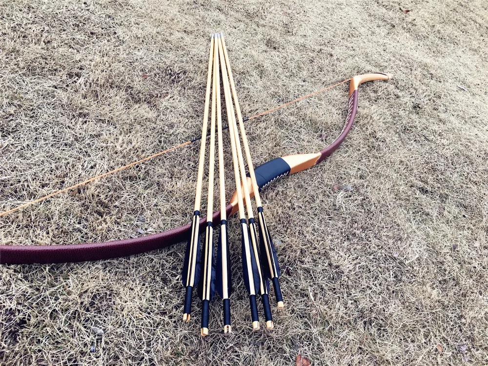 

Cool Longbow Set 20lb-60lb With High quality!LongBow Archery Hunting Recurve Bow +6 Wooden Arrows