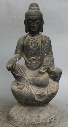 

JP S0524 14" Tibet Tibetan Buddhism Bronze Shakyamuni Amitabha Buddha Sakyamuni Statue