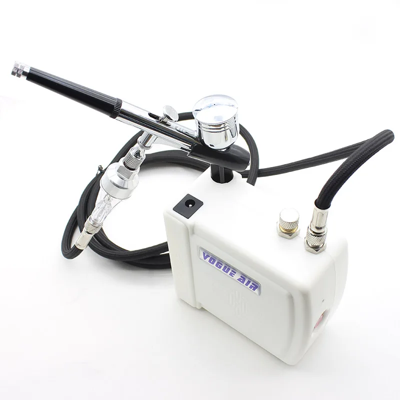 Дешево Мини двойного действия Аэрограф Комплект компрессор 12 В аэрография пистолет для художественная роспись макияж Маникюр Ремесло модель аэро...