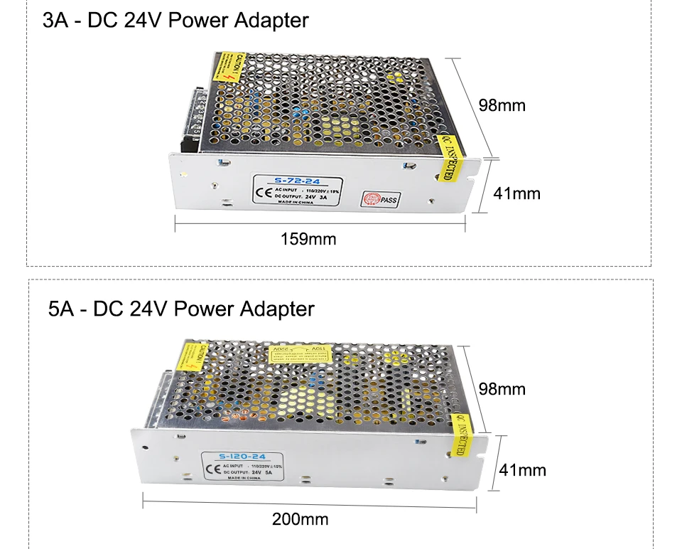 EeeToo 24V Power Supply for LED Strip Switch Electronic Transformer LED Driver 1A 2A 3A 5A 6.5A 10A 15A 20A Power Adapter Light (3)