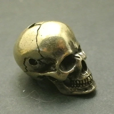 Brass Skull Head Three Links DIY Pendant Umbrella Pendants Personalized Accessories EDC Knife Beads