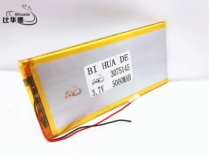 Li-po 3,7 V, 5000 mAH, 3075145 (полимерный литий-ионный аккумулятор) литий-ионный аккумулятор для планшетных ПК, gps, mp3, mp4, сотовый телефон, динамик