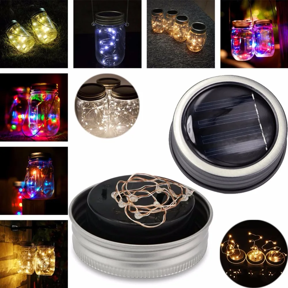 

Waterproof LED Solar String Strip Portable 1M/2M LED Solar String Strip Fairy Light Home Garden Party Decor Jar Can Cap Lamp