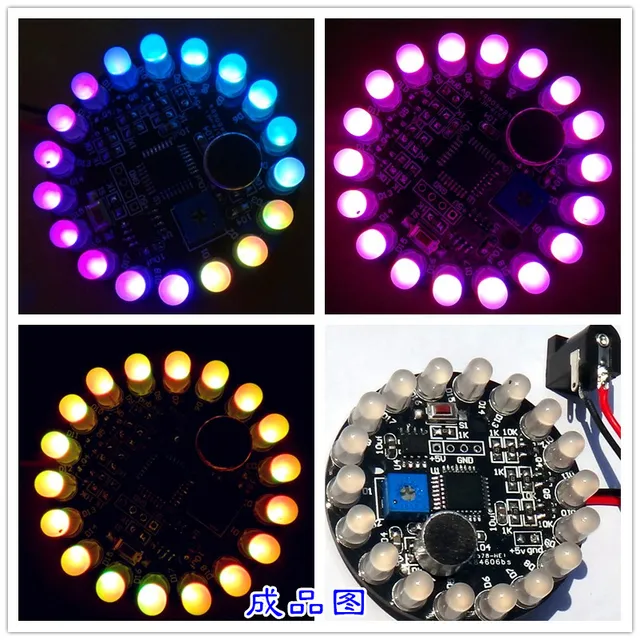 Mini Farbe Led leuchten Aurora Teile Kit RGB Festzelt Stimme ... Mini Farbe Led leuchten Aurora Teile Kit RGB Festzelt Stimme ...