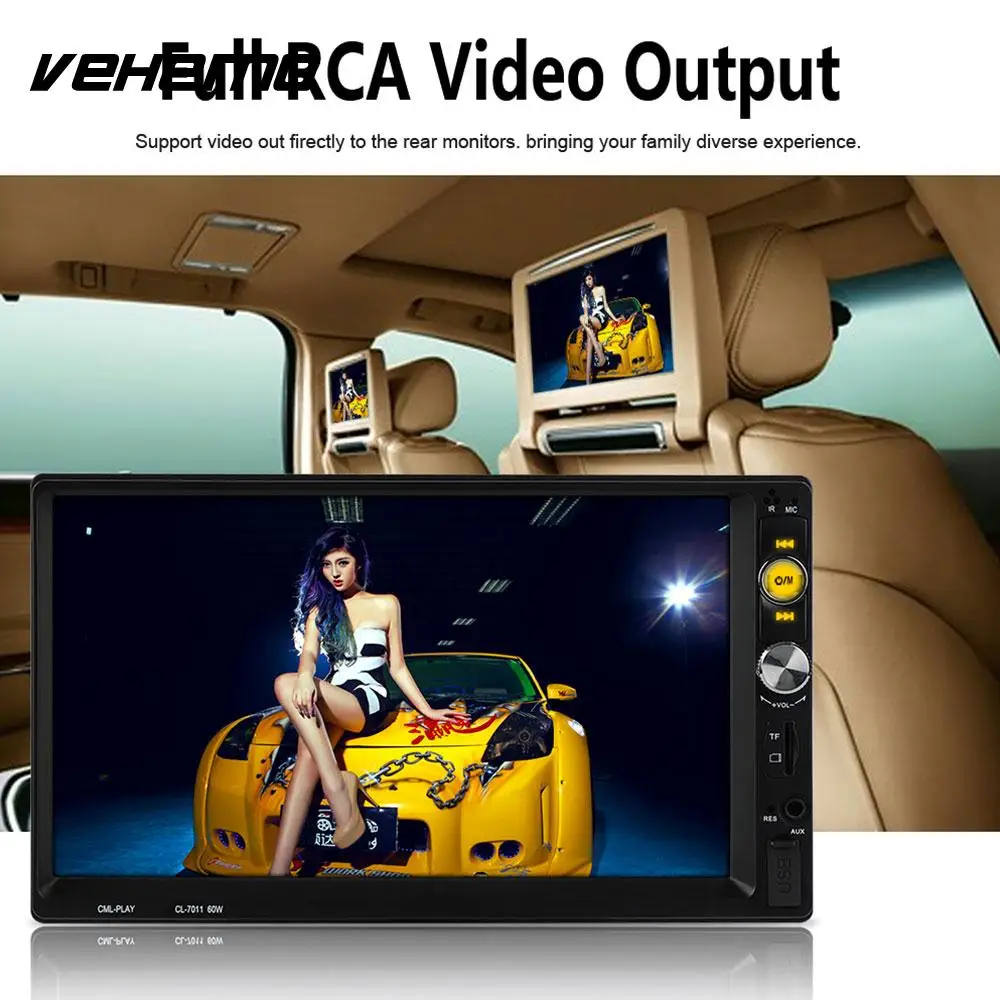 

Vehemo AUX/USB/TF/FM Mirror Link Car MP5 Audio Video Player MP5 Player Car Audio 2Din 7 Inch Automobile Bluetooth
