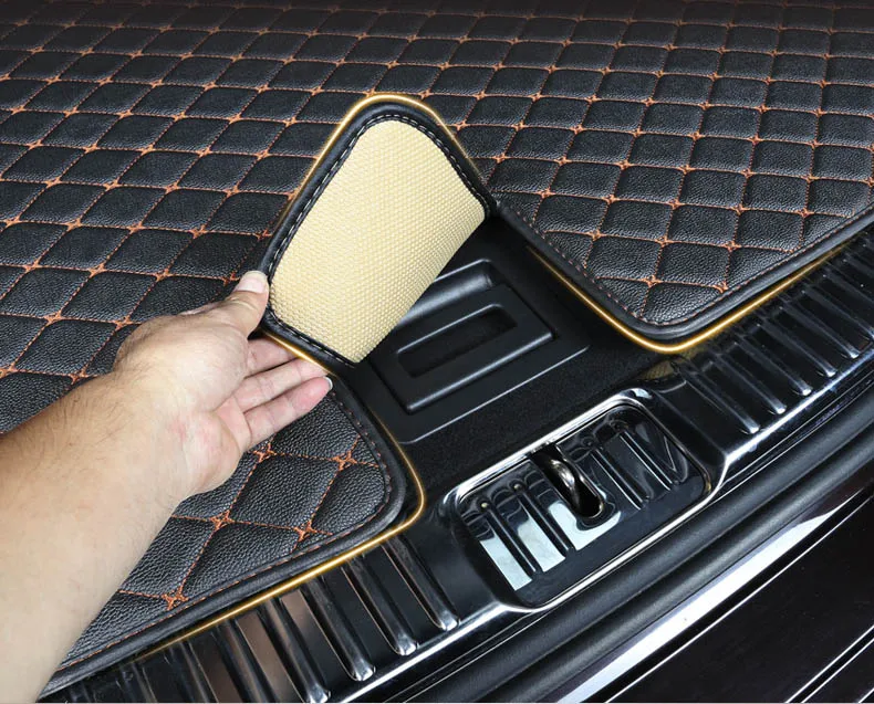 Lsrtw2017 волокно кожа багажник автомобиля коврик для porsche cayenne
