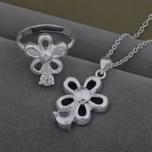 Высокого качества серебряные ювелирные изделия ожерелье кольцо WT-495