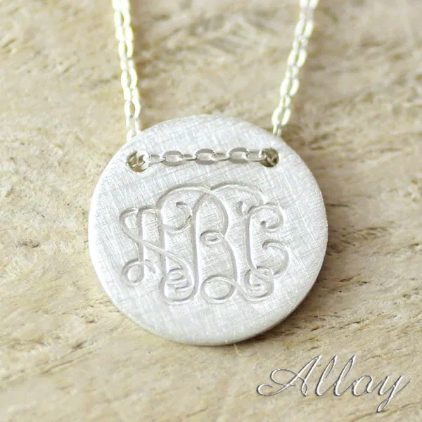 

Personalized Alloy monogram Name Necklace,Vintage monogram necklace Mother gift Hallowmas Engagement