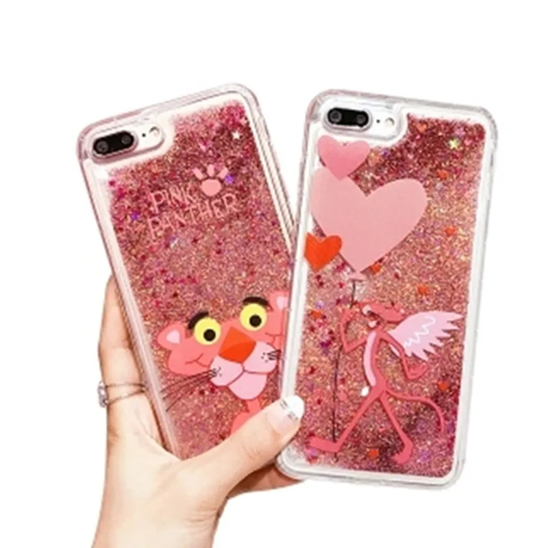 

For iphone X case Love Heart Dynamic Liquid Quicksand Soft TPU Back Cover For iphone 6 6s 7 8 plus Stars Glitter Coque Fundas