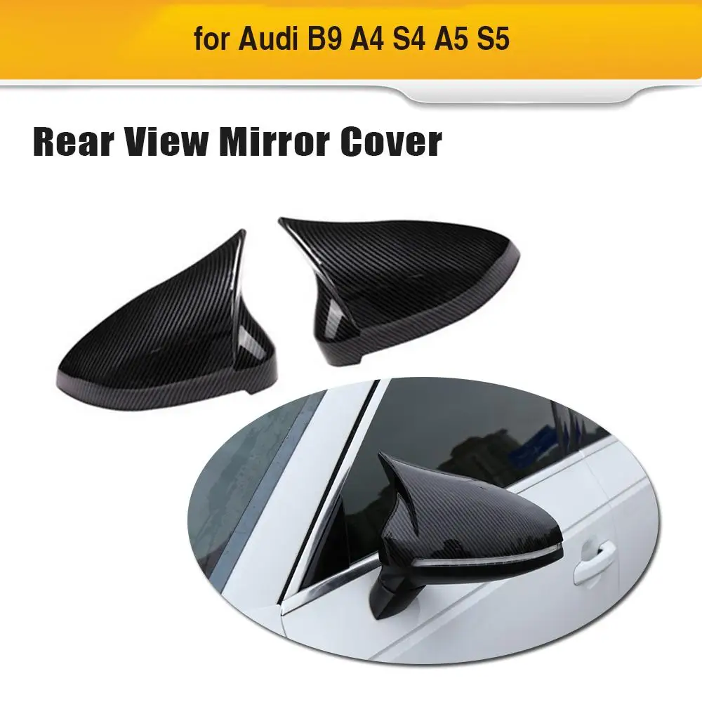 

For A Car Rearview Mirror Cover Cap for Audi A4 S4 2017 2018 2019 Side Mirror Cap Shell Car Sticker Spoiler