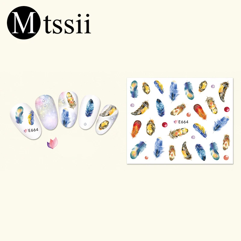 Mtssii 8x7cm/sheet 18 Colors Cartoon Floral Stickers for Nails Watermark Full Nail Applique Manicure Foil High Quality | Красота и