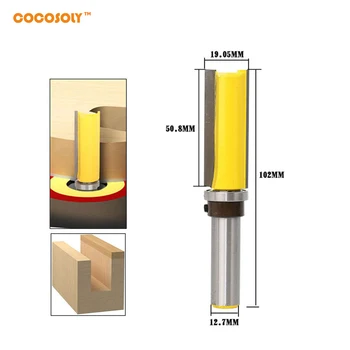 

DIY Woodworking Tools Extra Long Flush/Template Trim Router Bit - 3/4"W X 1/2"H - 1/2" Shank