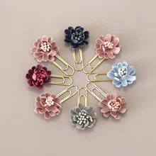 4 шт./компл. Декоративный металл Бумага клипы Зажим для бумаг имитация лепесток цветка в форме Закладка клипы Офис школьные принадлежности канцелярские