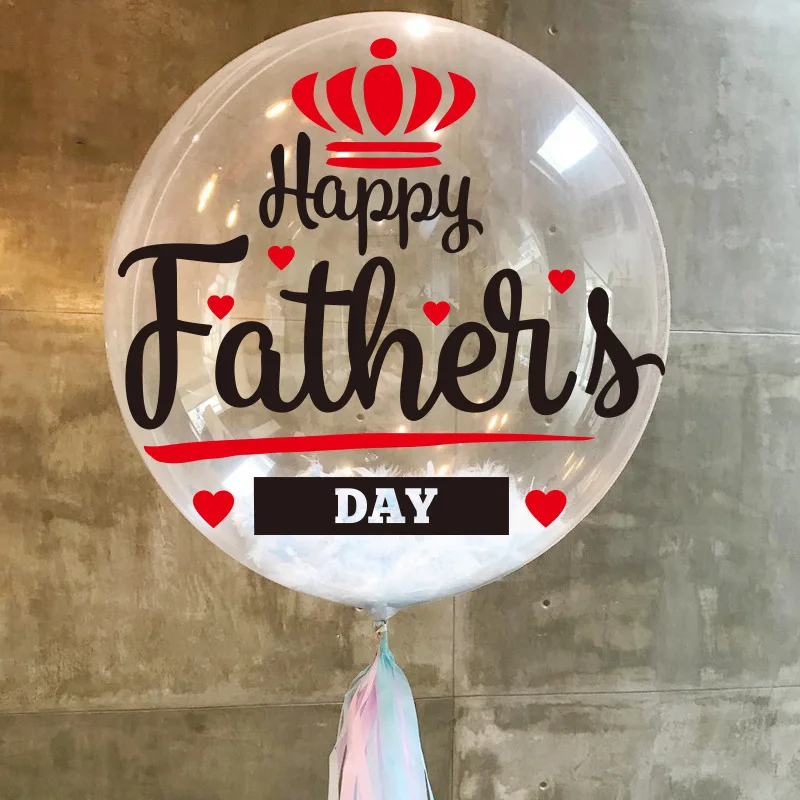 

10sets Happy Father's Day Stickers for Ballons best Dad PVC Clear Globos stickers party supplies decorations wholesale