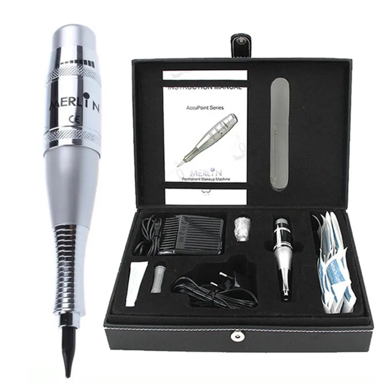 

Giant Sun1 Set Complete USA Merlin Tattoo machine Kits Permanent Makeup Cosmetic Kit With Foot Pedal Tattoo Gun Needles GOOCHIE